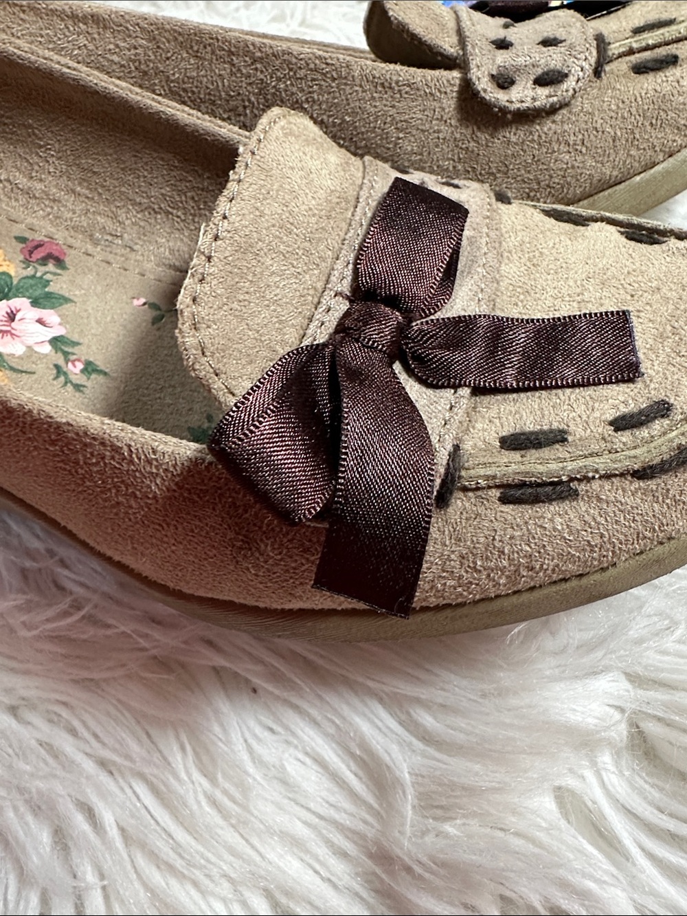 Highlights • Vintage Y2K Wedge Loafers Ribbon Moccasins - Picture 12 of 12